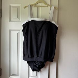 Black and White One-Piece Swimsuit. Miraclesuit size 16.